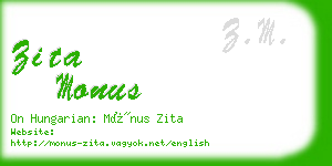 zita monus business card